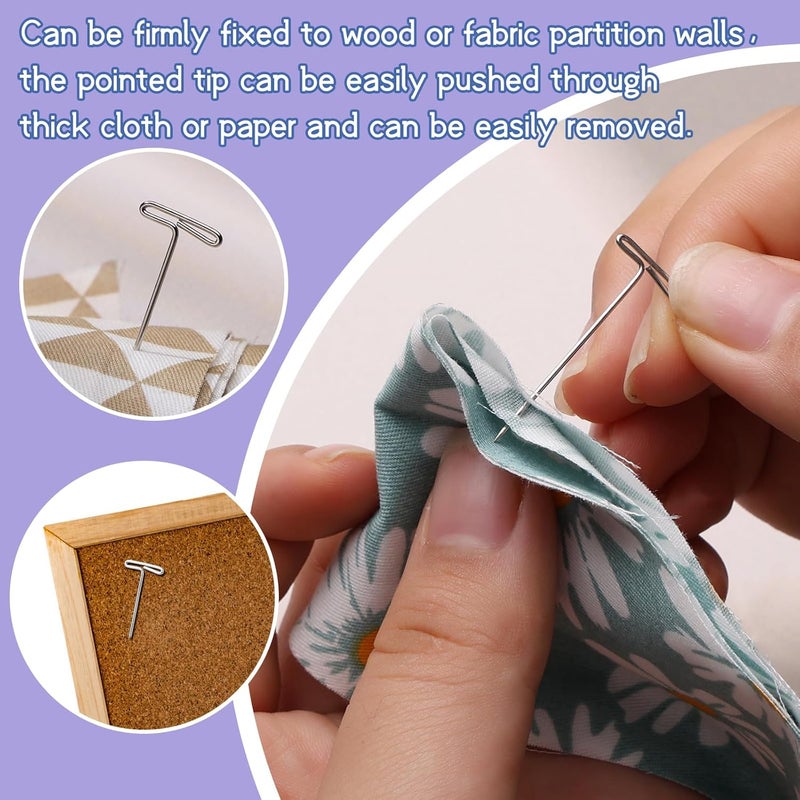 Yizzvb 120 Pcs 1.5Inch T Pins, Wig T-Pins for Foam Head with Plastic Clear Box, Sewing T-Pins for Blocking Crochet, Straight Pins for Sewing, Craft, Quilting, Office, Wall, Wig Making, Crocheting - Image 5